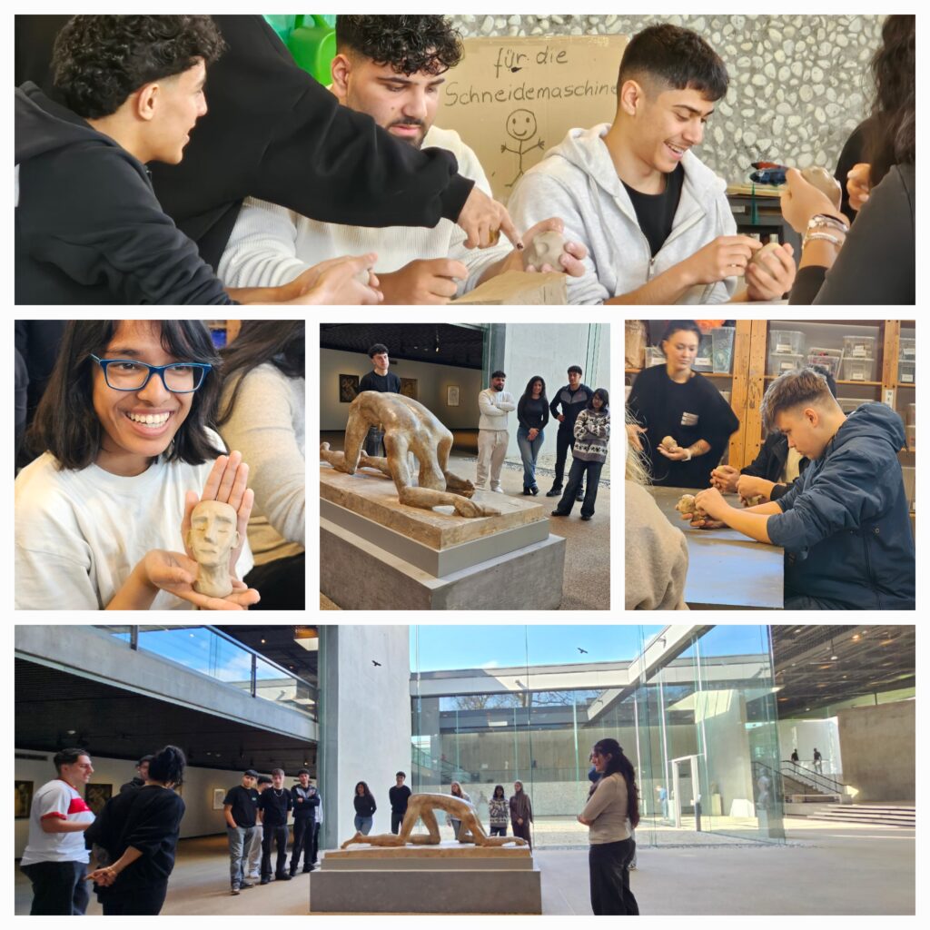 Schüler erkunden das Lehmbruck Museaum in Duisburg und entdecken Kunst.