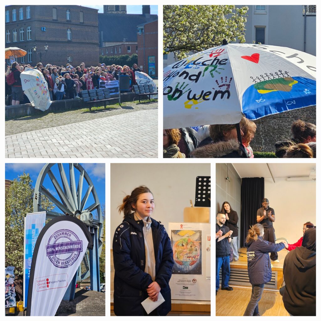 Szenen vpm Aktionstag gegen den Rassismus in Duisburg unter Beteiligung unserer SchülerINNEN