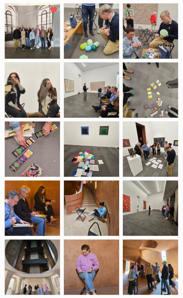 Szenen der Fortbildung der Fachschaft Kunst.