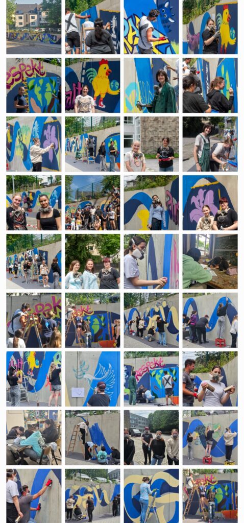 Szenen des Graffiti-Projekts der GSM.