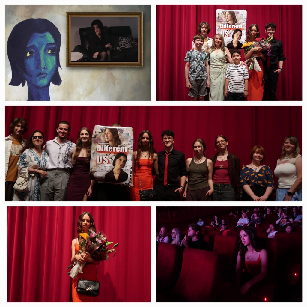 Filmschaffende bei der Premiere des Films Different Us und Zuschauer bei der Premiere.